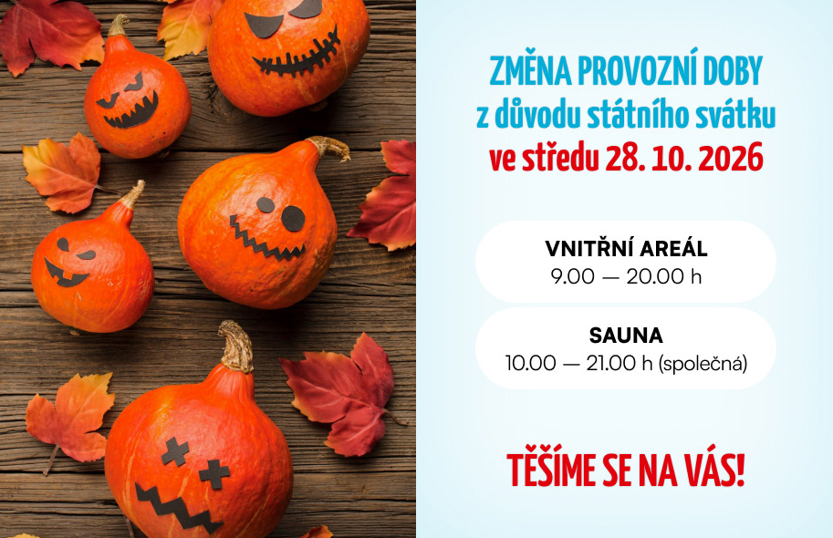 Státní svátek 28.10.2026 - změna provozní doby